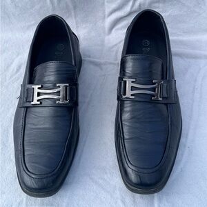 Men's Black Leather Loafers 7.5
